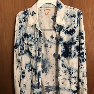 Mossimo Blue Tye-Dye Flannel